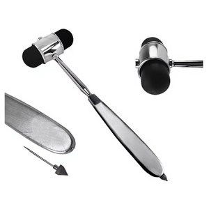 9 Inch Dual Rubber Head Hammer with <b>Needle</b> Diagnostic Instrument Professional Reflex Testing Tool Neurological Examination - Product Image 1