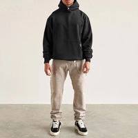 Sweat-shirt d'hiver pour homme de haute qualité, 100% coton French Terry, logo personnalisé, motif uni, coupe ample, sans cordon, avec poche