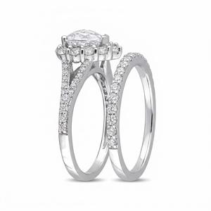 925 Sterling Silver Heart Cut Lab Grown Diamond Engagement <b>Ring</b> Halo <b>Split</b> Shank in 14K Pure Gold Diamond Wedding <b>Ring</b> for Women - Product Image 3