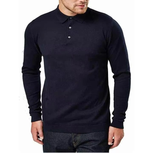 Camisa de Manga Larga con Solapa de Poliéster y Algodón, Logotipo Bordado Personalizado, Camisa de Trabajo con Solapa, Camiseta Polo de Manga Larga para Hombre - Product Image 1