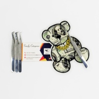 Logo magnétique pratique pour extensions de cils, motif ours en peluche durable, cœur holographique, fleur en acrylique, tuiles pour cils