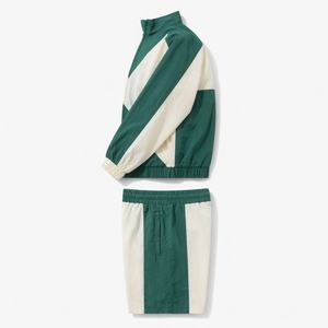 Conjunto Deportivo Corto de Dos Piezas con Diseño Personalizado a la Moda, Chaqueta Cortavientos con Bloques de Color y Cierre, y Pantalones Cortos Transpirables - Product Image 3