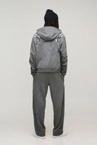 Conjunto Deportivo Unisex al por Mayor: Sudadera con Capucha y Pantalones de Chándal de Poliéster, Diseño Sólido con Lavado Ácido, Cortavientos - Product Image 2