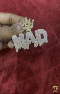 Pendentif Hip Hop de luxe « MAD » avec lettre personnalisée, collier Bling, bijoux de style streetwear - Product Image 1