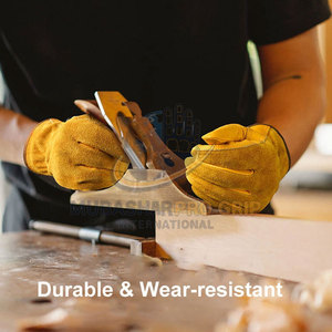 Gants de travail en cuir grainé durable, manchette renforcée, ajustement sécurisé, antidérapants, résistants à la chaleur, respirants, pour les tâches de manutention sur le lieu de travail - Product Image 2