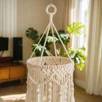Nouvel abat-jour en corde de coton tissé à la main de style bohème, style vintage et moderne avec franges en macramé pour la décoration de la maison