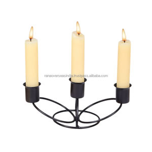 Portavelas elegante de hierro y metal negro vintage, perfecto para bodas y eventos especiales en múltiples diseños y tamaños - Product Image 4