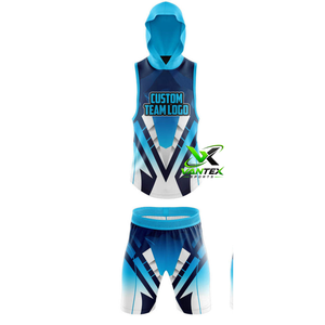 ชุดเสื้อและกางเกงบาสเก็ตบอลแบบมีฮู้ดลายแตงโมสำหรับผู้ชาย VANTEX พร้อมแถบสีเขียวและหมายเลข 13 ผลิตจากโพลีเอสเตอร์ 100% - Product Image 3