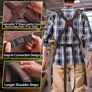 Black Polyamide <b>Waterproof</b> <b>Work</b> Apron Adjustable Crossback Unisex Dust Proof Multi Pocket Utility Workshop Repair Maintenance - Product Image 5