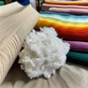 100% Polyester Recycled Staple 15D HC Dyed White Hollow Siliconized Fiberfix Virgin Stuffing Toy Pillows Cushions <b>Sofa</b> Furniture - Product Image 1