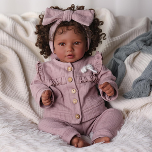 Poupées <span class=keywords><strong>reborn</strong></span> Babeside, fille africaine Callie, 20 pouces, corps souple, poupée réaliste faite à la main, poupées réalistes - Product Image 5