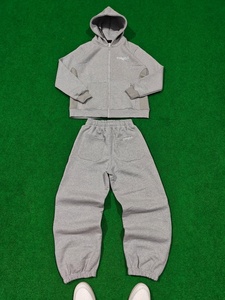 Two Tone Panel Embroidery Baggy Joggger With Custom Labels Zipper Croptop Pullover Hoodie <b>CUffed</b> <b>Jogger</b> 100% Fleece Sweatsuit - Product Image 4