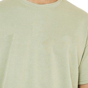 Ensemble deux pièces vert clair pour hommes, t-shirt à manches courtes et short surdimensionnés, style décontracté streetwear d'été - Product Image 5