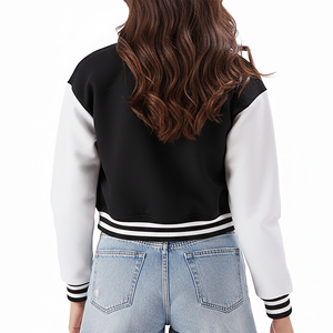 Veste de baseball courte en laine unie respirante et personnalisable de haute qualité pour femme – Meilleure vente - Product Image 6
