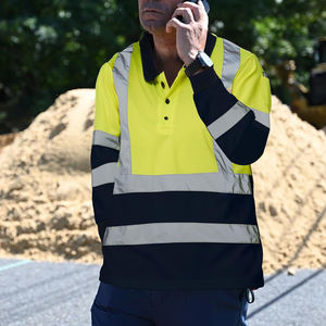 Chemise de travail haute visibilité à manches longues pour homme, vert sécurité, vêtements de chantier, haut haute visibilité pour travaux intérieurs ou extérieurs - Product Image 5