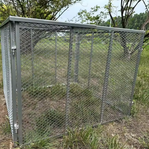 Cage à animaux moderne en métal robuste, enclos extérieur en acier galvanisé, abri sécurisé avec porte verrouillable pour usage agricole - Product Image 2