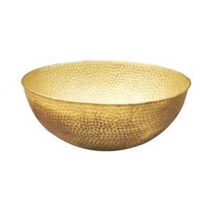 Bol à fruits de luxe en laiton martelé doré, 12 pouces, rond, pour table, saladier décoratif pour cuisine moderne et hôtel - Product Image 1