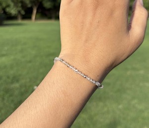 Pulsera de Cuentas de Cristal de Diamante Herkimer Genuino, Hecha a Mano, Plata de Ley 925, Joyería Minimalista, Proveedor de Fábrica - Product Image 6
