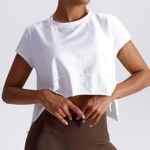 Camiseta Blanca de Verano para Mujer, Estilo Crop Top, Personalizada OEM, Holgada, de Modal y Spandex de Alta Elasticidad - Product Image 6