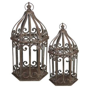 Farol de Hierro Estilo Marroquí con Recortes Florales Hecho a Mano para Decoración del Hogar - Product Image 4