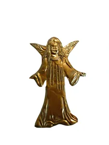Escultura de Ángel de Latón Hecha a Mano, Acabado Dorado Antiguo, Figura de Ángel Guardián, Decoración Metálica de Lujo para el Hogar, Sala de Estar u Oficina - Product Image 1
