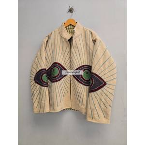 Veste en coton brodée à la main, style Suzani, doublure en coton, veste bohème chic, manteau d'hiver pour femmes, vente en gros - Product Image 4