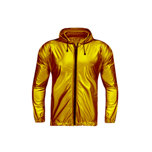 Combinaison de sauna à capuche dorée métallisée personnalisée pour hommes, idéale pour la perte de poids, la gym, le fitness et l'entraînement, vente en gros - Product Image 5