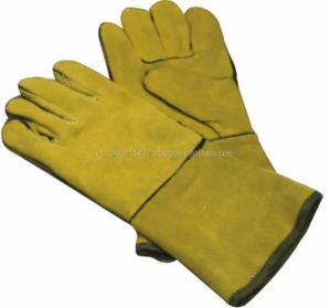 Gants de travail en cuir de vachette rouge haute performance, résistants aux étincelles, confortables pour le travail industriel et la soudure - Product Image 3