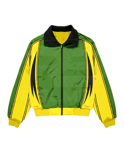 Ensemble de survêtement unisexe color block avec veste zippée à manches longues et short, séchage rapide, style sportif, coupe-vent, idéal pour le printemps - Product Image 4