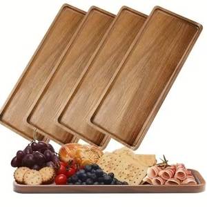 Handmade mango wooden serving <b>tray</b> rectangular for <b>snacks</b> drinks breakfast lunch elegant kitchen dining home decor - Product Image 3