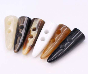 Custom Made 50mm Natural Style Horn Resin <b>Toggle</b> <b>Button</b> Fashionable 2-Holes Snap for Coat Pattern Metal Decoration Washable - Product Image 3