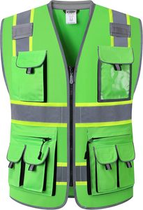 Chaleco de Seguridad de Trabajo de Alta Visibilidad ANSI Clase 2, Resistente, con Logotipo Personalizado, Múltiples Bolsillos, Reflectante, 2026 - Product Image 2