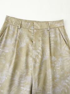 Pantalones de Satén con Estampado Floral de Cintura Alta y Pierna Ancha para Mujer, Pantalones Casuales de Verano de Corte Holgado y Largo Completo - Product Image 3