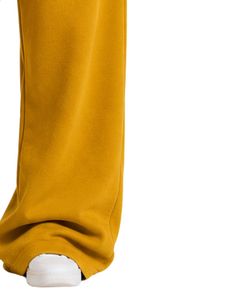 Mustard Yellow Women Wide Leg Sweatpants High Waist Loose Fit Casual Streetwear Lounge Fleece Trousers With Drawstring Pockets - Product Image 4