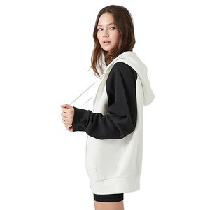 Custom OEM Winter Front 100% Cotton Streetwear Fashion Wear Wholesale Hot Selling Plain Casual Design Women <b>Longline</b> Pullover - Product Image 4