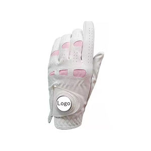 Gants de golf en cuir véritable pour hommes, best-sellers, tissu respirant, logo personnalisé, poignées antidérapantes, légers, ajustement du poignet réglable - Product Image 4