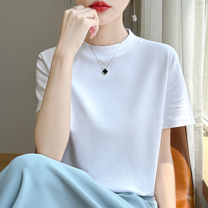 Camiseta de Alta Calidad 100% Algodón para Mujer, Manga Corta, Sólida, Transpirable, Corte Holgado, Artículo Nuevo 2024, Camiseta Interior/Exterior - Product Image 6
