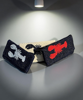 Pochette perlée multicolore avec broderie homard, style nautique, pour soirée, mariage, mariée, personnalisée, de créateur, de luxe, mode, portable