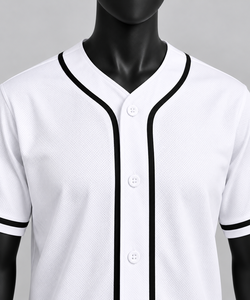 Camiseta de Béisbol Blanca con Cuello en V, Manga Corta, Diseño Sólido, Transpirable, Estilo Clásico para Entrenamiento, Hombres y Mujeres - Product Image 5