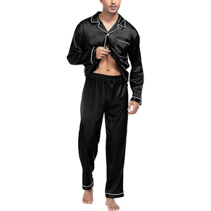Pyjama d'été pour homme, ensemble short et haut à manches courtes, col rond, taille élastique, en mélange de coton doux et respirant, pour la maison et la détente - Product Image 2