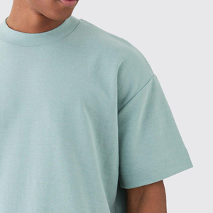 Summer New Men's Casual Solid Terry Fabric Quick Dry 2-Piece Tracksuit Set with Short Sleeve <b>T</b>-<b>Shirt</b> and Shorts - Product Image 5