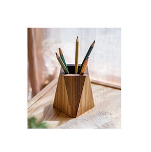 Boîte en bois au design simple, support de bureau, rangement de fournitures de bureau, porte-stylos, organisateur de bureau, porte-stylos, produit fait main - Product Image 2