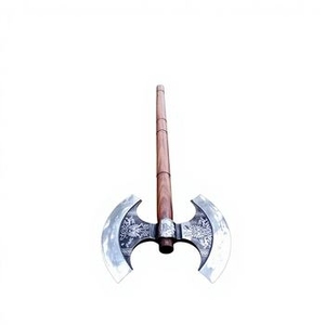 ขวานสองหัวเหล็กกล้าคาร์บอนคุณภาพสูง งานแฮนด์เมดอุตสาหกรรม ลายสลักกรด ด้ามไม้โรสวูด ขายดี - Product Image 1
