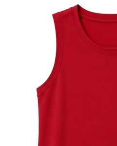 Women Red Sleeveless Tank Top And Shorts <b>Set</b> Cotton Spandex Casual Summer Lounge Wear Two Piece Outfit Fitness Yoga OEM Supplier - Product Image 2