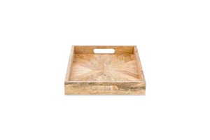 Bandejas de servir indias hechas a mano, increíbles bandejas rectangulares de madera, bandeja tradicional de nuevo estilo, colección para la cocina. - Product Image 3