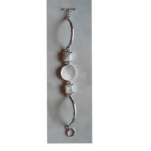 Pulsera combinada con plata SEASHELL JEWELRY Pulsera de plata con motivo de concha blanca Tamaño 16cm - Product Image 3