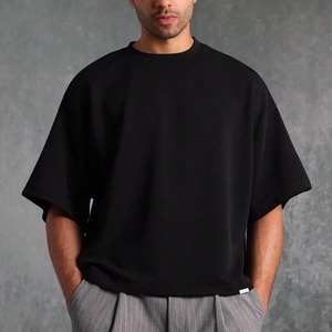 Camiseta de Hombre de Corte Cuadrado, Lavado a la Piedra, de Poliéster y Algodón, Estilo Casual Oversize, Disponible en Varios Tamaños - Product Image 2