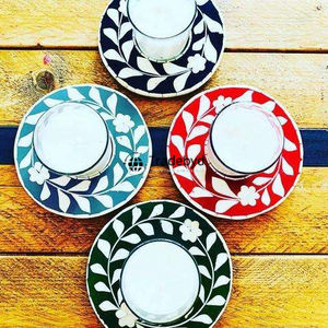 Portavelas con Incrustaciones de Hueso de Diseño, Decoración Elegante para el Hogar por Tradebyd - Product Image 4