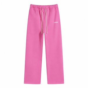 Custom White <b>Mens</b> Straight Leg Fleece Sweatpants Drawstring Waist Relaxed <b>Lounge</b> <b>Pants</b> Wholesale USA UK EU B2B Clothing Buyer - Product Image 3