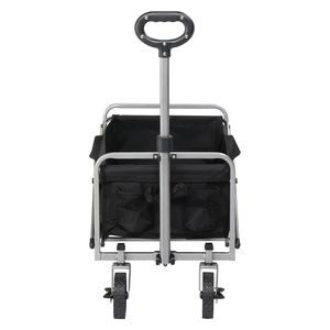 Carrello da Giardino Pieghevole in Tessuto Oxford 600D, Capacità 100kg, Telaio in Acciaio Nero, Struttura Argento, 74.5x45.5x84cm - Product Image 4